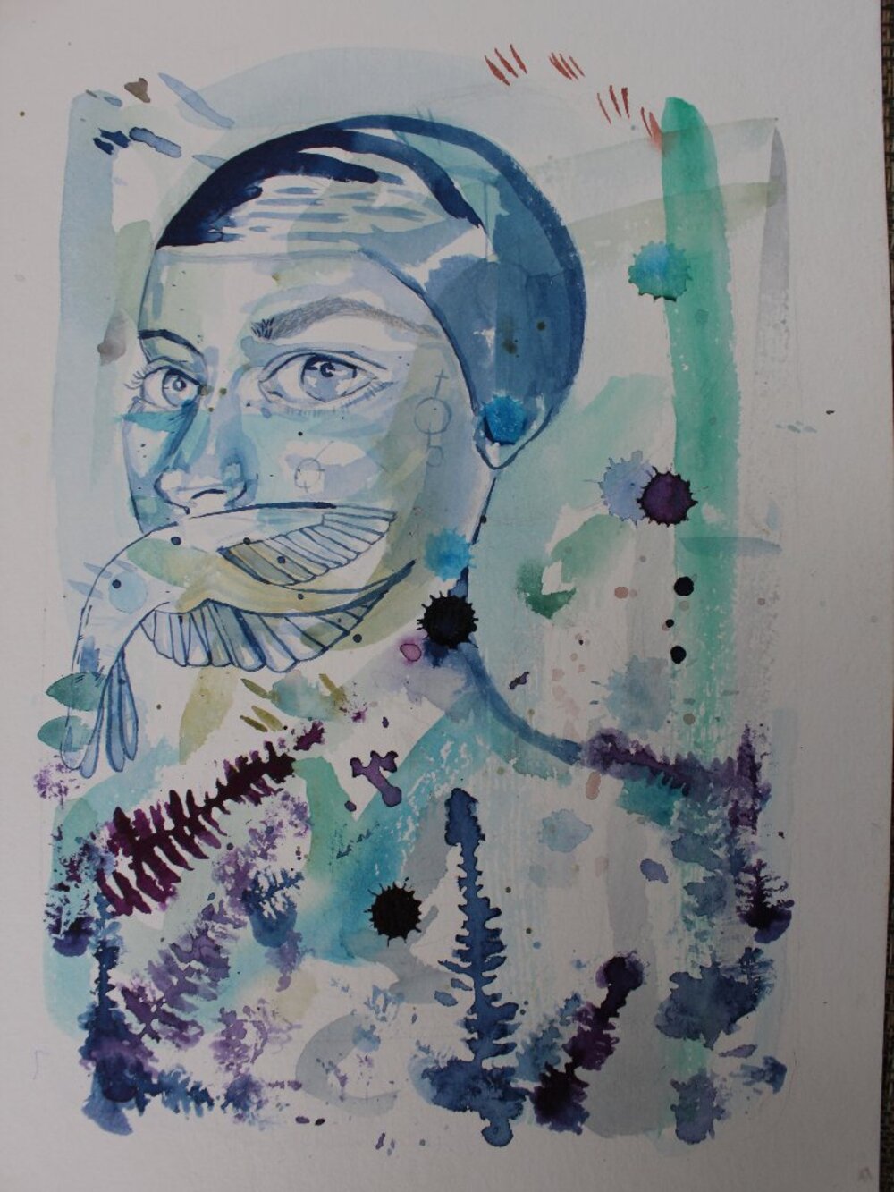 Original Mixed Media Ink Study: "The Silent Garden" – Cape Town, 2018
